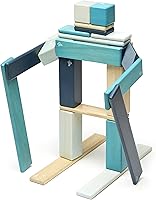 Vista 5 de Conjunto de 24 bloques magnéticos de madera de Tegu, blues