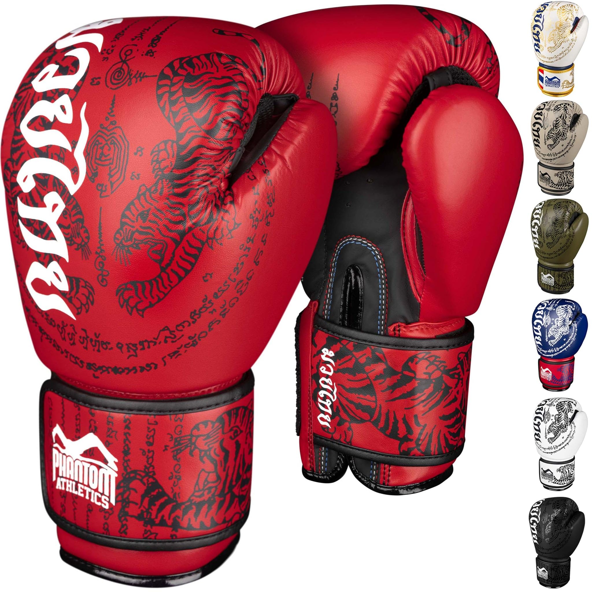 Phantom Athletics Boxing Gloves Men - Muay Thai | MMA and Kickbox | 10-16 oz Boxing Gloves for Martial Arts | Boxing Gloves Men, Women and Children (Muay Thai - Red, 14 oz)