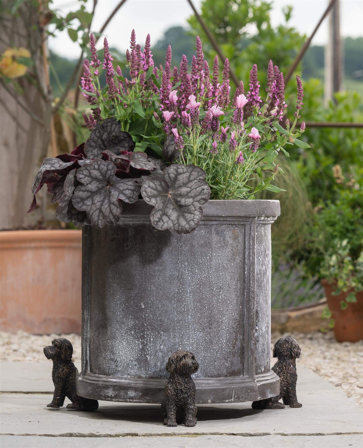 Potty Feet Cockapoo Figures Plant Pot Feet - Planter Support - Handmade Decorative Ornaments - 3pcs, Bronze - Image 3