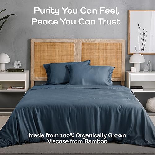 Miniatura 2 de Juego de funda de edredón - Funda de edredón 100% viscosa derivada de bambú, tamaño Queen, 3 piezas de funda de edredón refrescante de lujo para