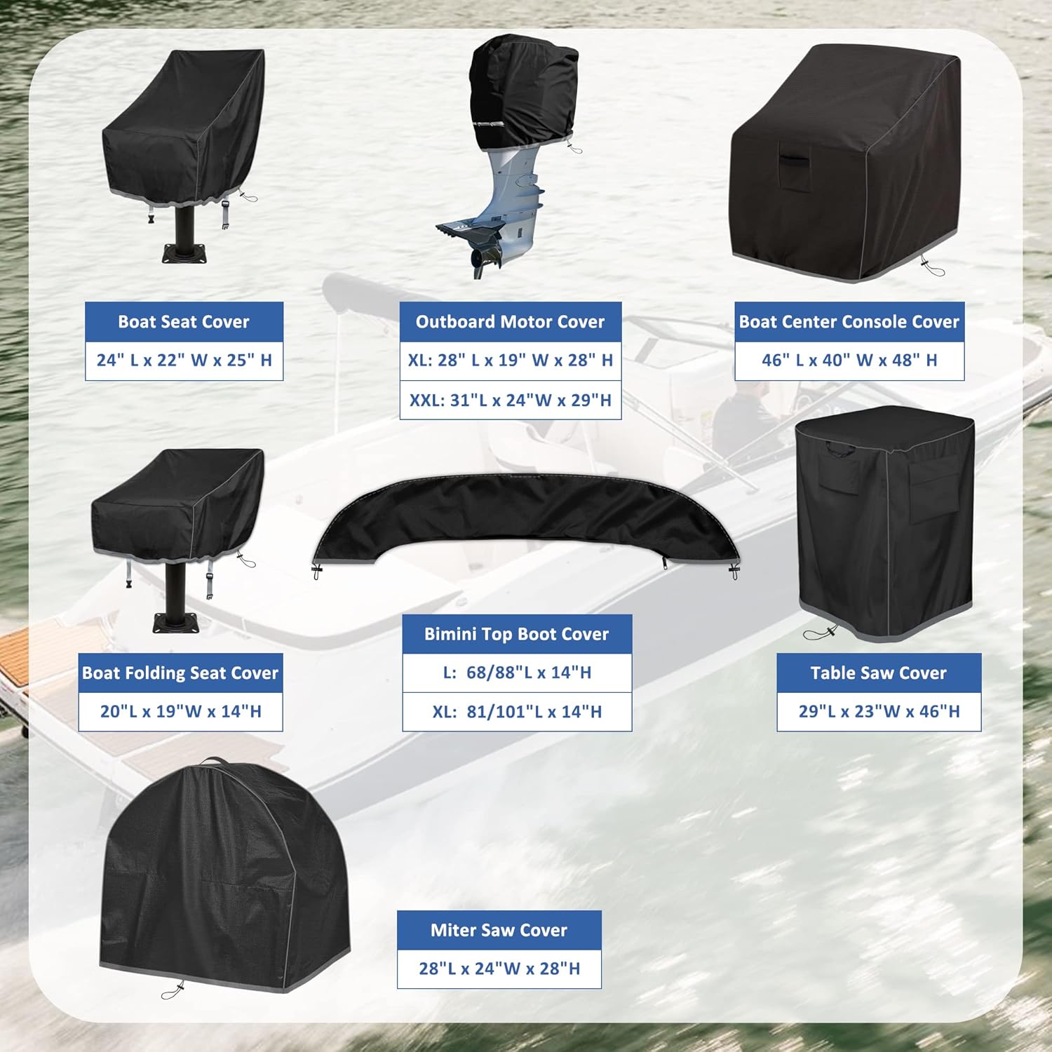 Kinkati Miter Saw Cover, 28in portable table saw cover, Fit for Most Miter Saws and planer, Water proof and Dustproof, 28"L x 24"W x 28"H, Black