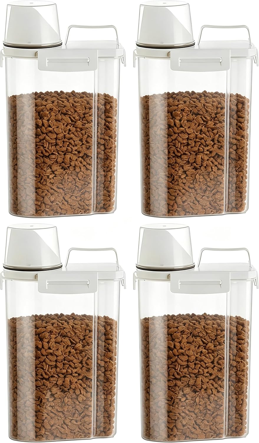 Gagee 4 Pack 3-5 Lb Pet Dog Cat Food Storage Container With Measuring Cup