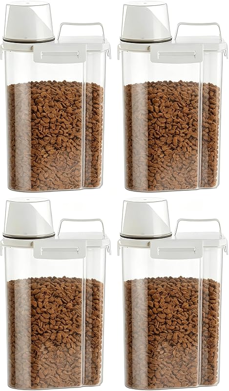 Pote Hermético para Armazenar Ração e Alimentos Secos Gagee com Copo Medidor, 3 L, Pacote com 4