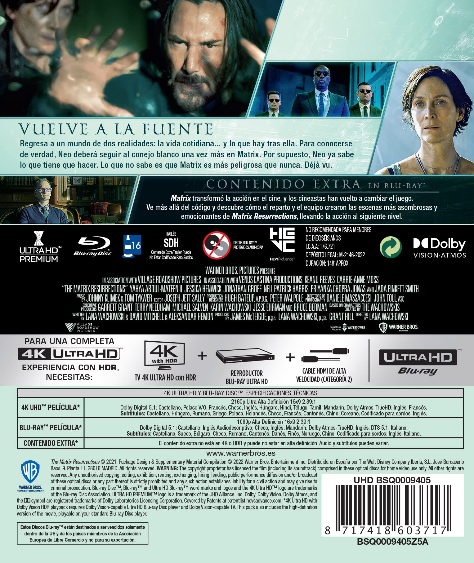 Matrix Resurrections 4k Ultra-HD + Blu-ray [Blu-ray]