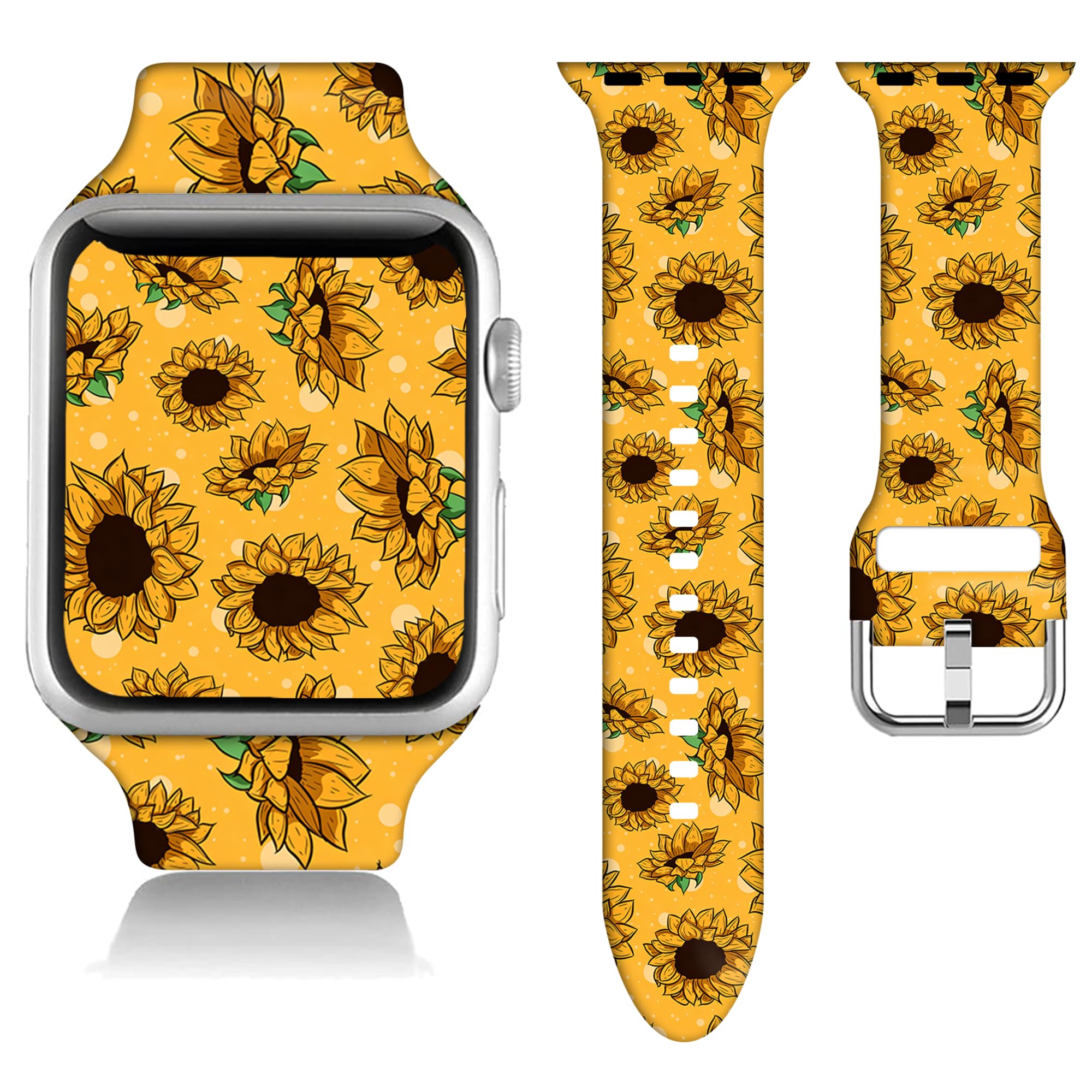Compatible with Watch Bands for Women Men 38/40/41/42/44/45/46/49mm, Silicone Sport Replacement Wristband Strap for IWatch Series 11 10 9 Ultra 8 7 6 5 4 3 2 1 SE. - 1