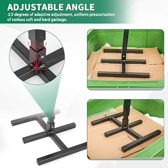 Manual Trash Compactor - Hand-held Garbage Compressor for Trash and Recycling Bin, 120L-660L Wheelie Bins Compactor for Home Kitchen Restaurant