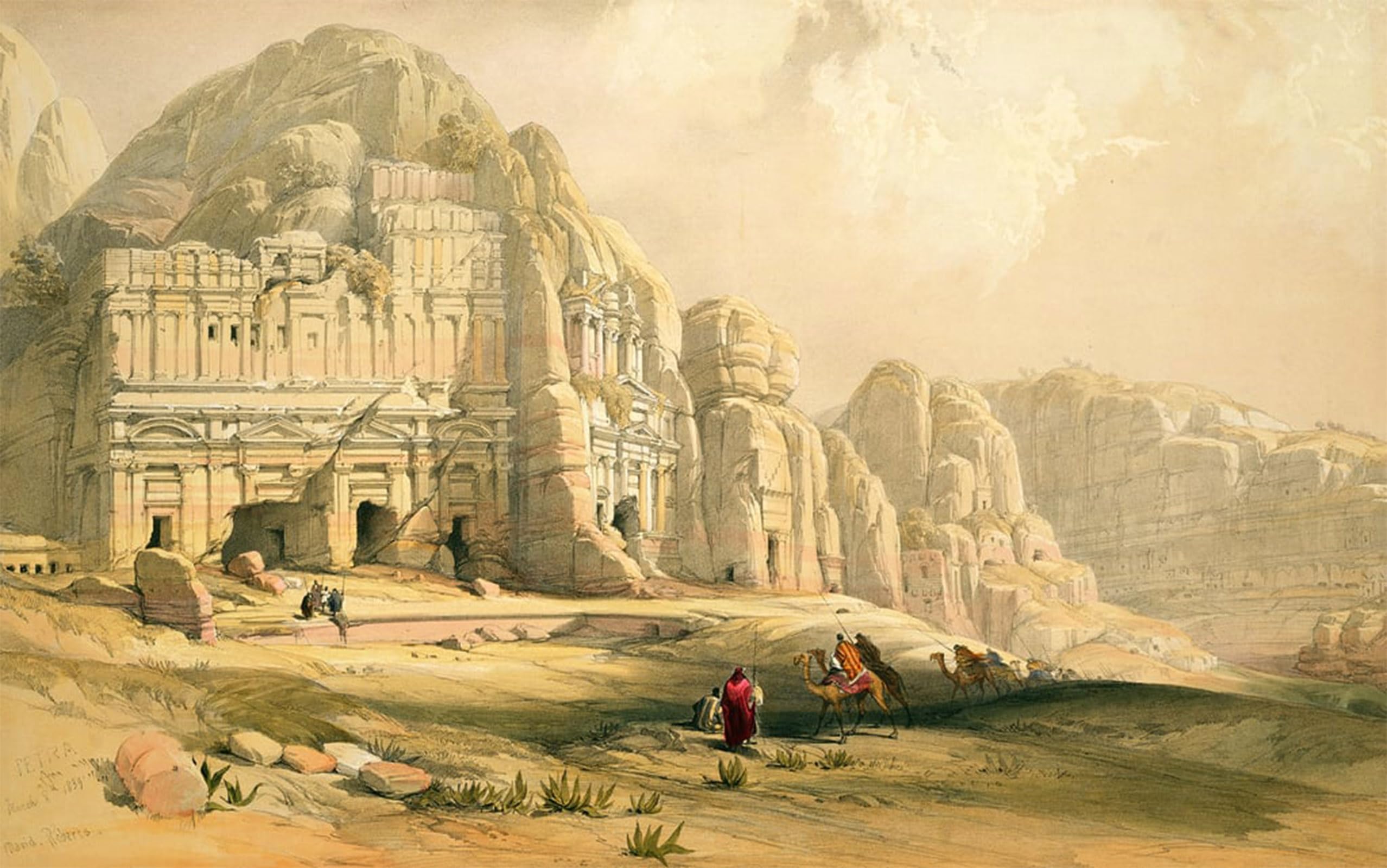 POSTERIIk Famous Modern Artwork Art Mural Petra by David Roberts Oil Paintings Pictures for Home Decor 60x90cm