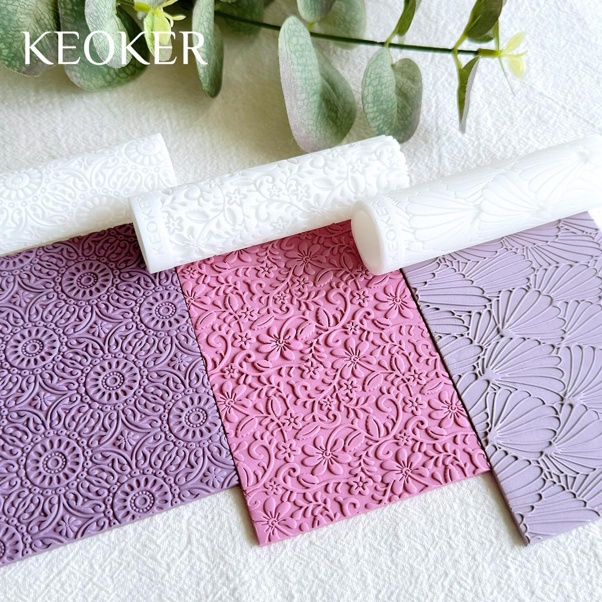 KEOKER Polymer Clay Texture Roller - 3PCS Boho Set for Making Earrings, Like Texture Sheets, Great with Clay Cutters - Image 5