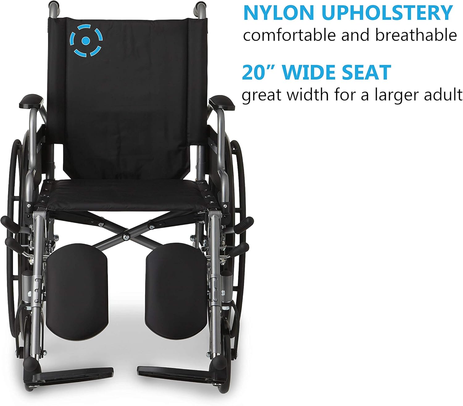 Medline Lightweight and User-Friendly Wheelchair with Flip-Back, Desk-Length Arms and Elevating Leg Rests for Extra Comfort, Gray, 20 inch Seat : Health & Household