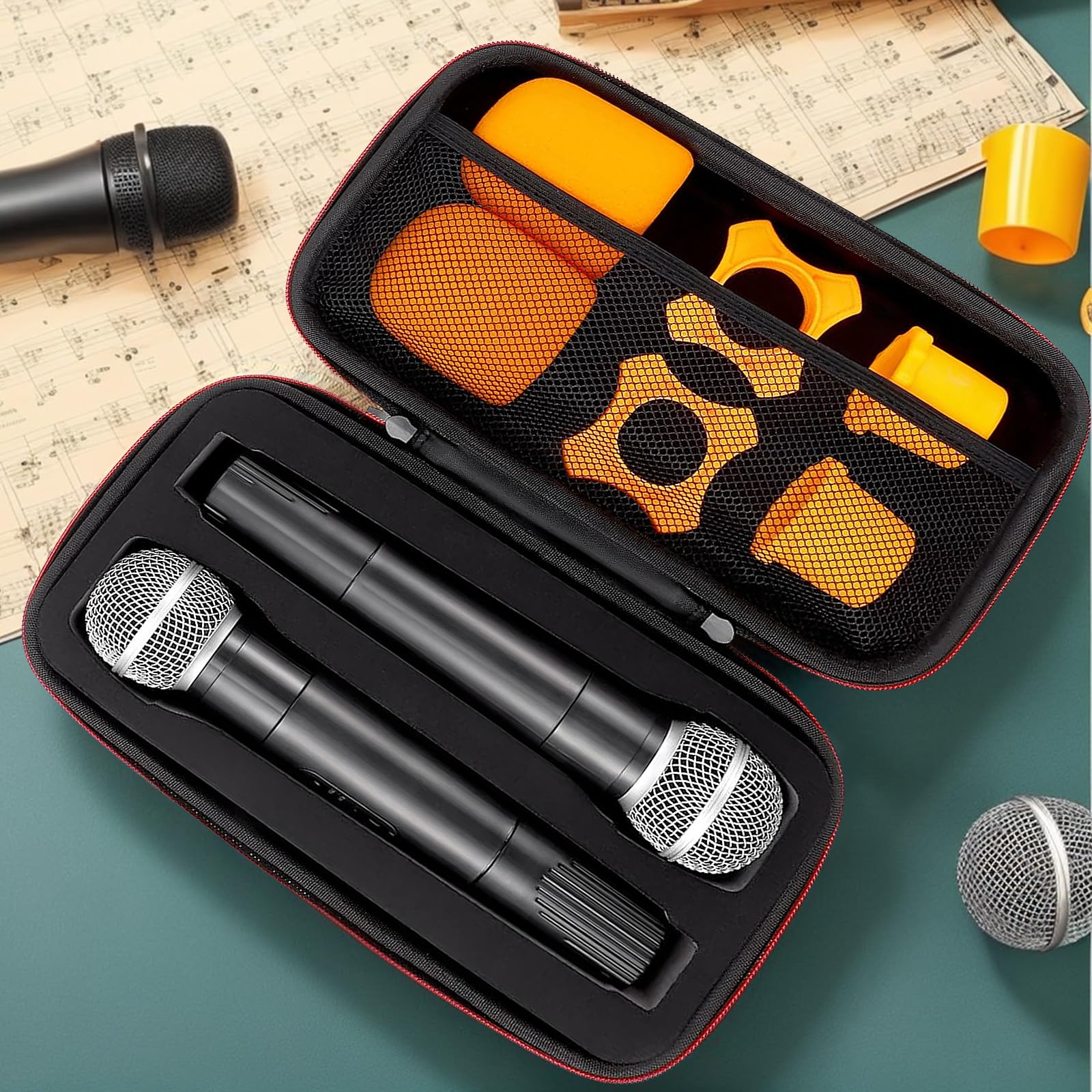 Étui pour Microphone USB sans Fil - Boîte de Rangement Antichoc pour Microphone Karaoké - Voyage en Plein Air
