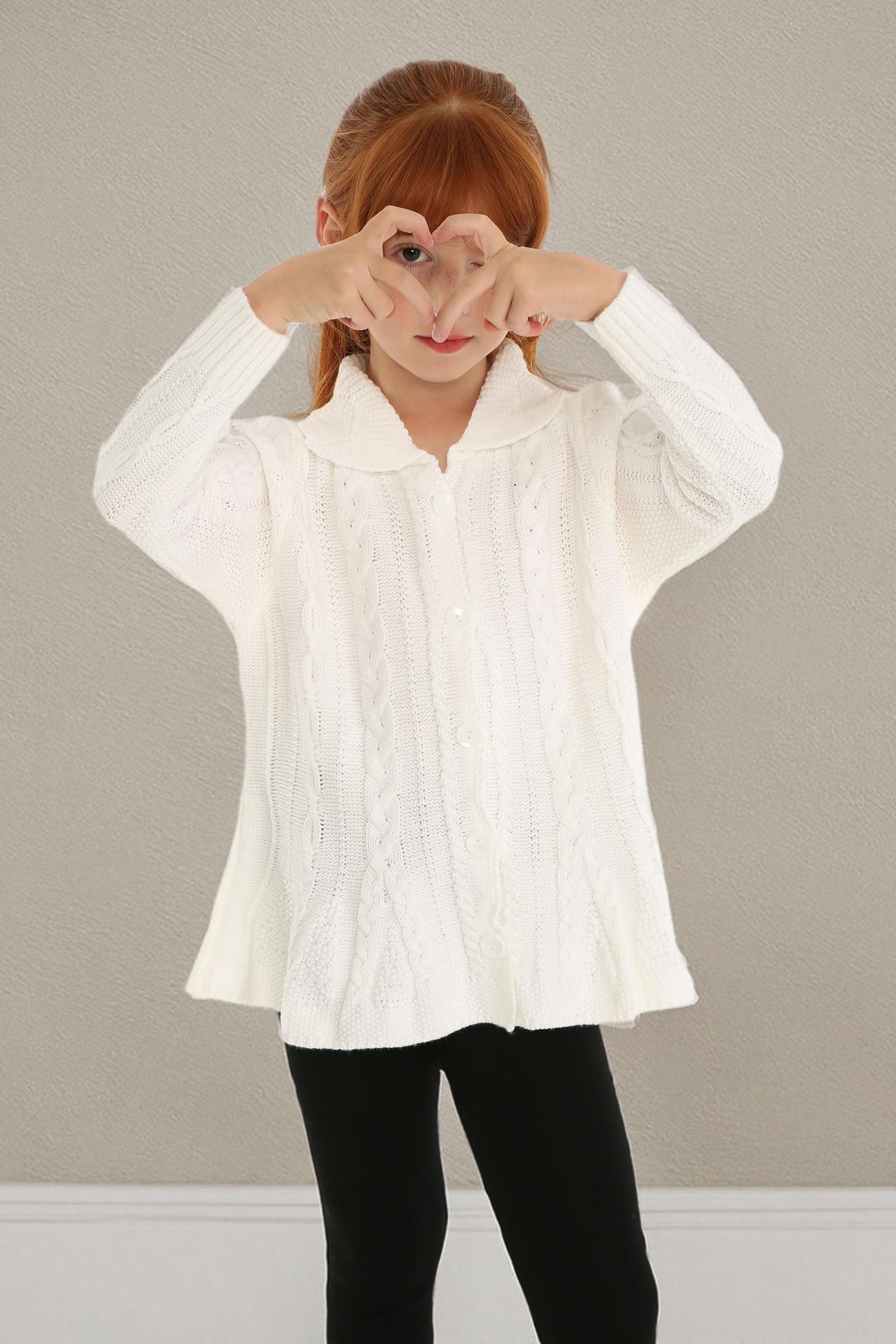Mud Kingdom Girls Cardigan Sweater Turn Down Collar Knitted Jacket Button Down Outerwear