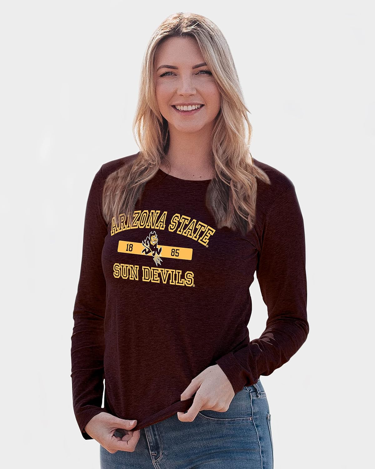 Blue 84 NCAA Womens NCAA Officially Licensed Long Sleeve T-Shirt Athletic Team Color