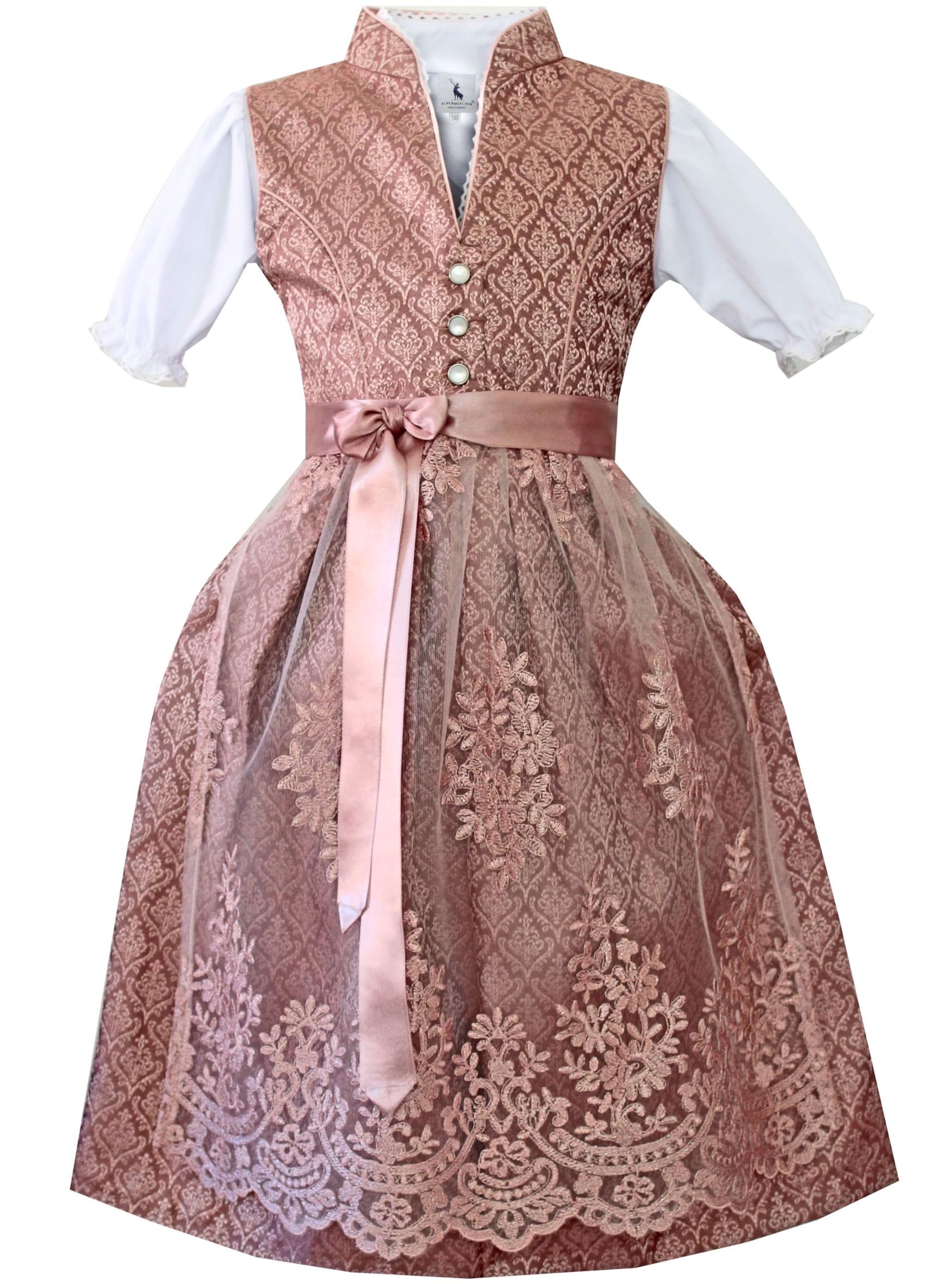 Alpenmärchen Kinderdirndl aus exklusiver Kollektion inkl. Schürze und Bluse - ALM-K967