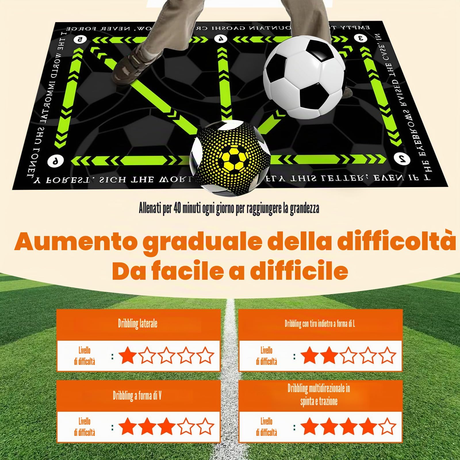 Tappetino da Allenamento per Calcio Kit Allenamento Calcio Trainer da Calcio Cintura da Allenamento Tappetino da Calcio Antiscivolo Accessori Allenamento Calcio per Allenamento Calcio (verde)