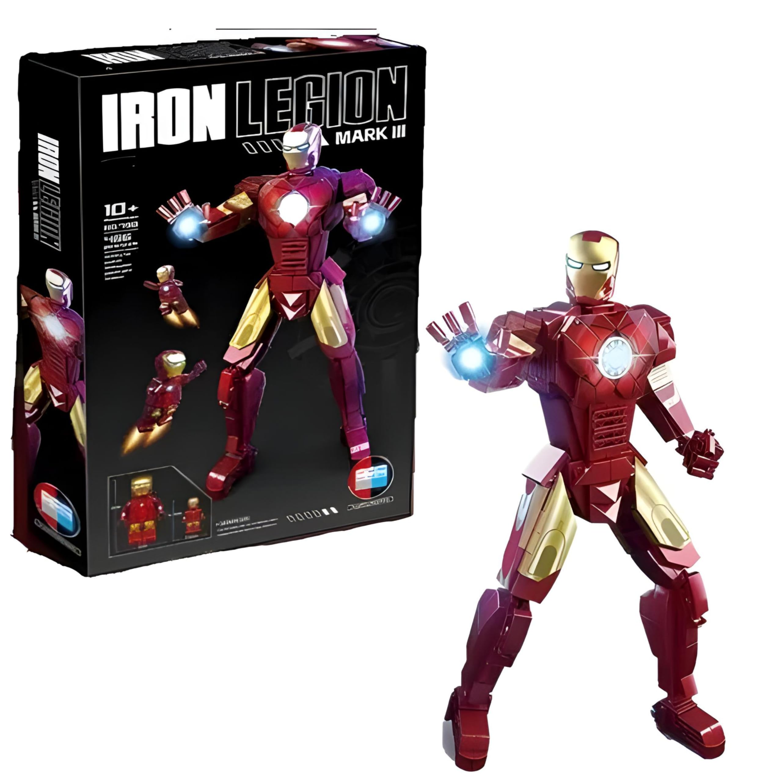 Elecart Marrvel Avangers Irronman Toys Building Block Set - 553 Bricks, Irronman & Toni Starc Minifigures, Movable Arms, Light-Up Chest & Arm (Mark 3) (B0D8T6FZW6) Amazon Price History, Amazon Price Tracker