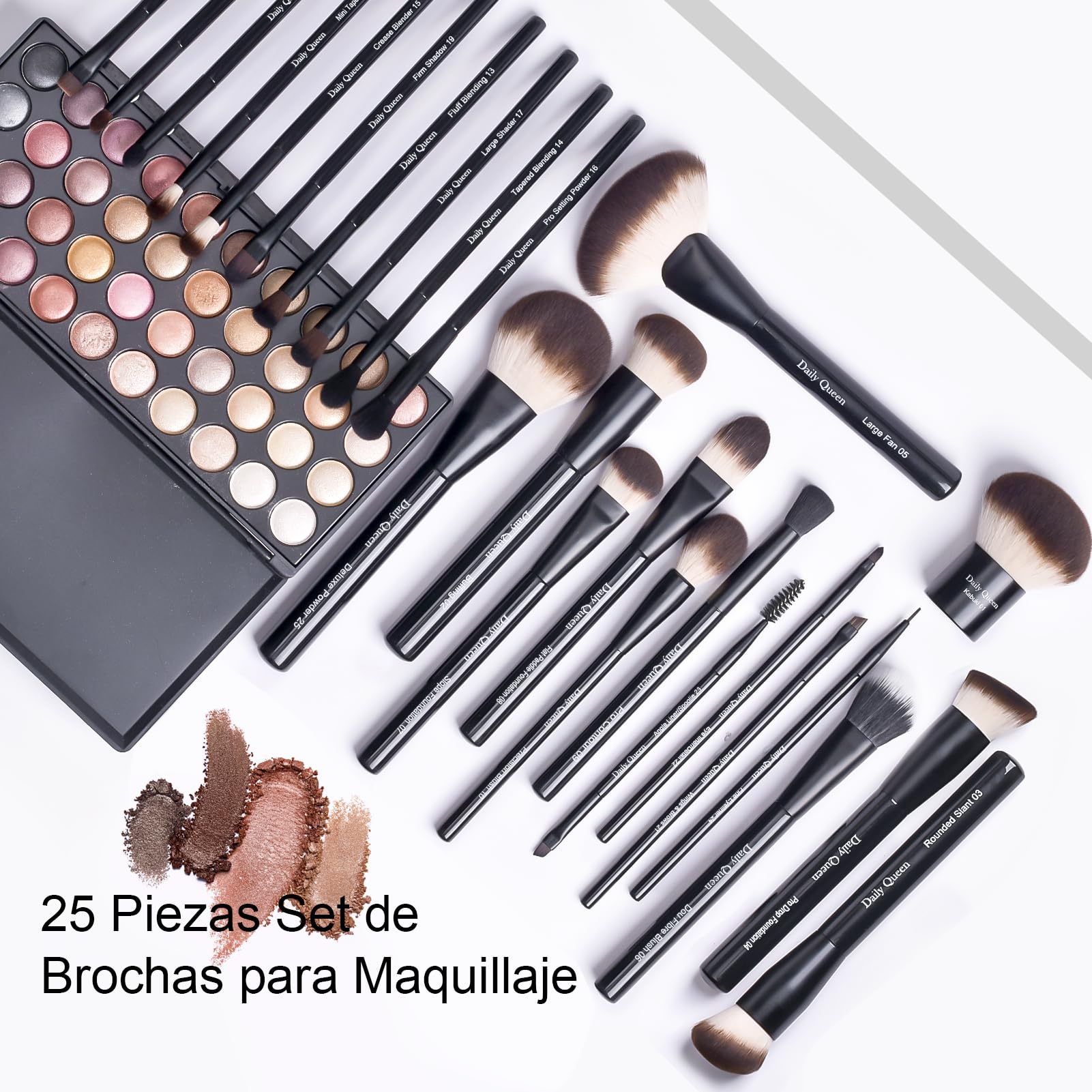 Juego de brochas de maquillaje, 24 piezas, kabuki profesional y brochas para polvo