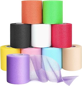 Prewrap Athletic Tape,2.75 Inches X 12 Yards 10 Roll Pre wrap Headbands for Hair Soccer,Foam Underwrap Sports Wrap for Ankles Wrists Hands Knees Elbows