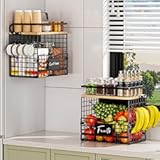 Magnetic Shelf for Fridge&comma;Kitchen Storage Basket for Onion&comma;Potato&comma;Snack&comma;Spice&comma;Fruit and Vegetable Storage&comma;Kitchen Countertop&comma;Pantry Hanging Basket Organizer