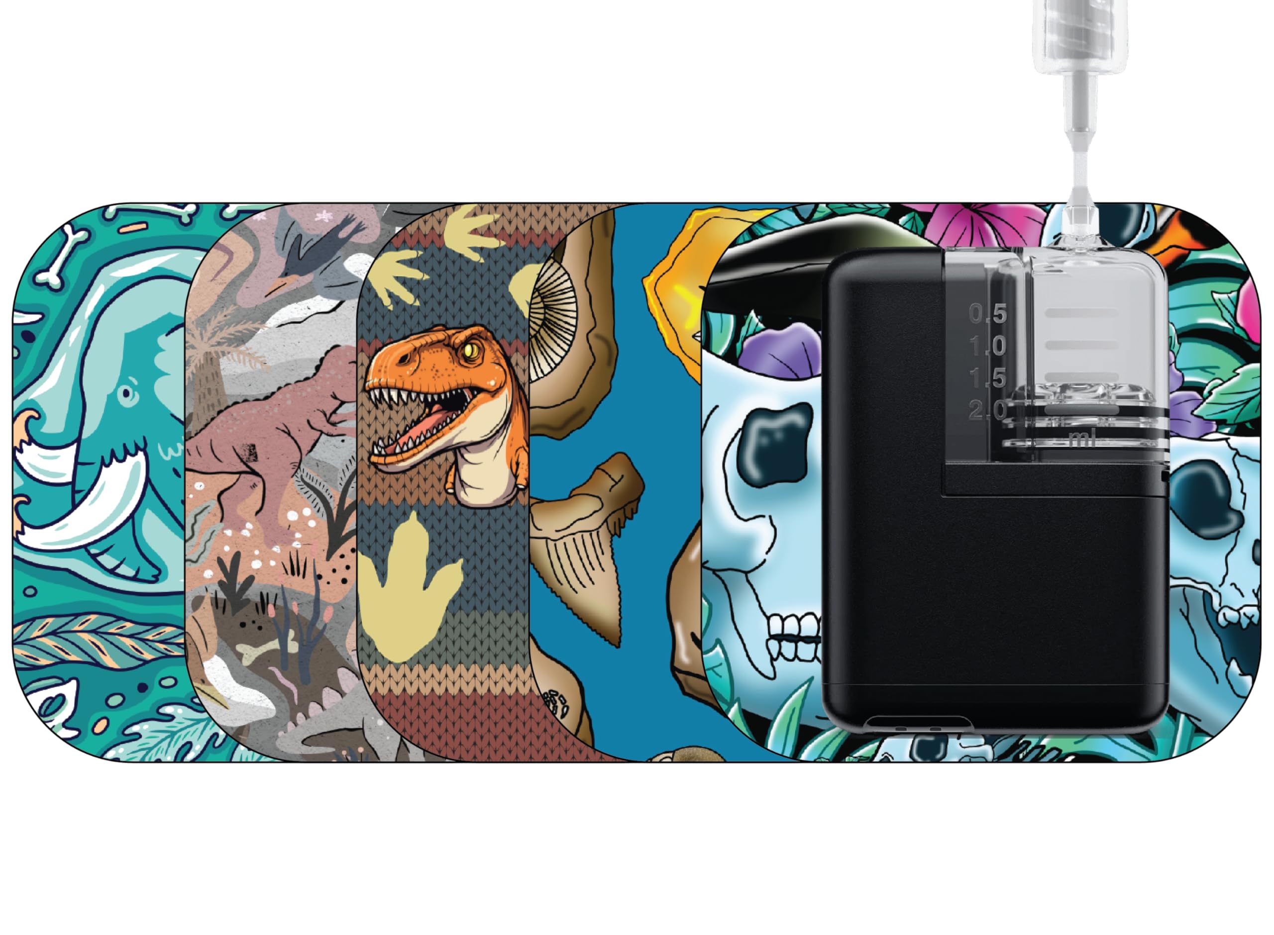 Glucomart Grip Sleeve for Mobi (5 Count) – Pair with Glucomart Mobi Stickers, Waterproof & Hypoallergenic (Prehistoric Variety Pack) (Mobi Sleeve)