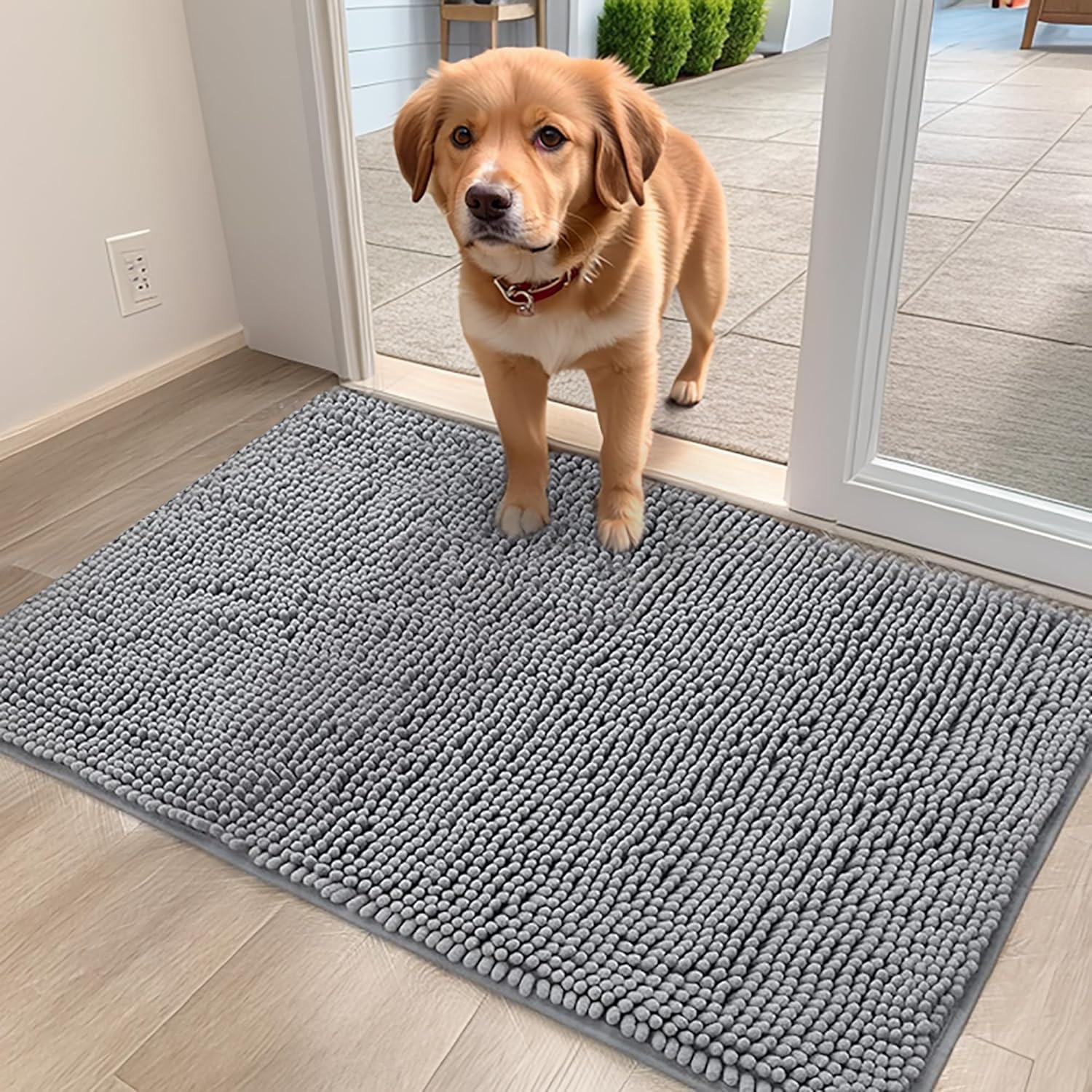 YOOTUKL Chenille Doormat 90X150CM Indoor Non Slip Dirt Trapper Quick Dry Soft Microfiber Durable Rubber Backing Outdoor Mats for Front Back Door, Entryway, Hallway, Kitchen,Bathroom — image 1