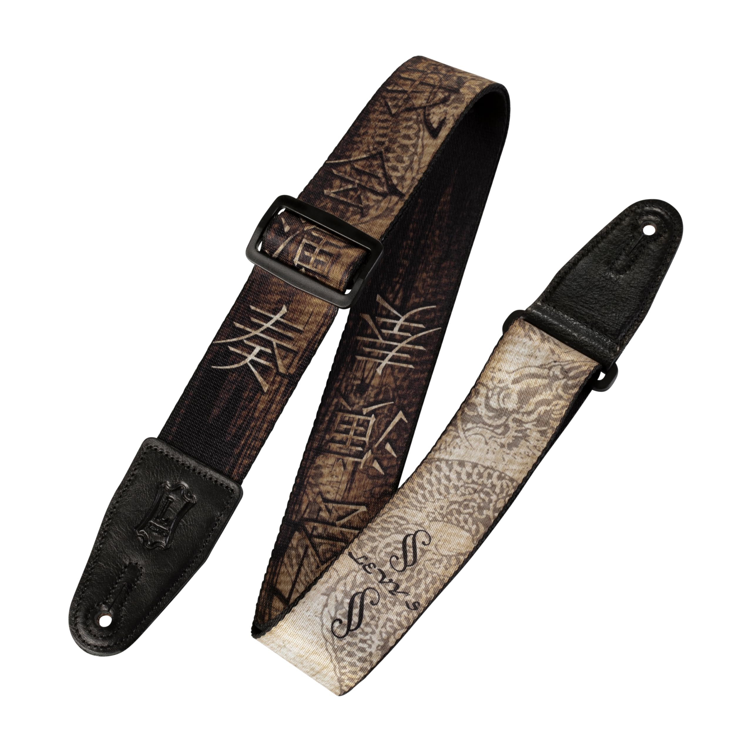Levy's PD2‐012 Gitarrengurt aus Polyester (5,1 cm breit, Sublimationsdruck, Chinesische Symbole)