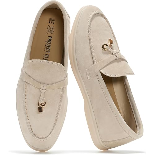 Project Cloud 100% Genuine Leather Womens Shoes - Lightweight Moccasins Loafers for Women with Memory Foam and Leather Insole - Non-Slip Casual Womens Slip on Shoes for Women (Iris)