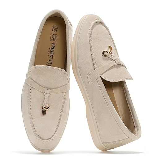 Project Cloud 100% Genuine Leather Womens Shoes - Lightweight Moccasins Loafers for Women with Memory Foam and Leather Insole - Non-Slip Casual Womens Slip on Shoes for Women (Iris)