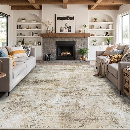 Miniatura 109 de Alfombra de área para sala de estar: alfombra lavable de 5 x 7 con respaldo antideslizante, no desprende pelo, resistente a las manchas, plegable