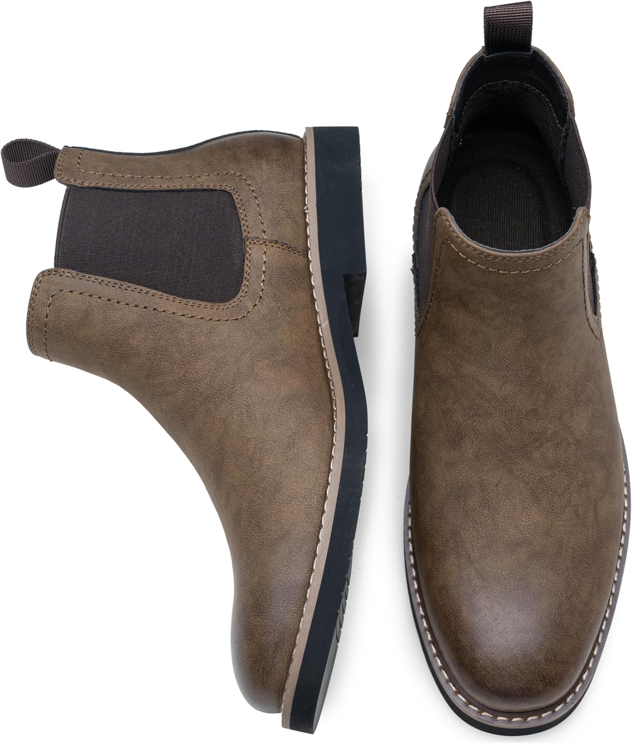 Vostey Chelsea Boots Men Casual Dress Boots Black Ankle Classic Slip on Boots for Men - Image 4