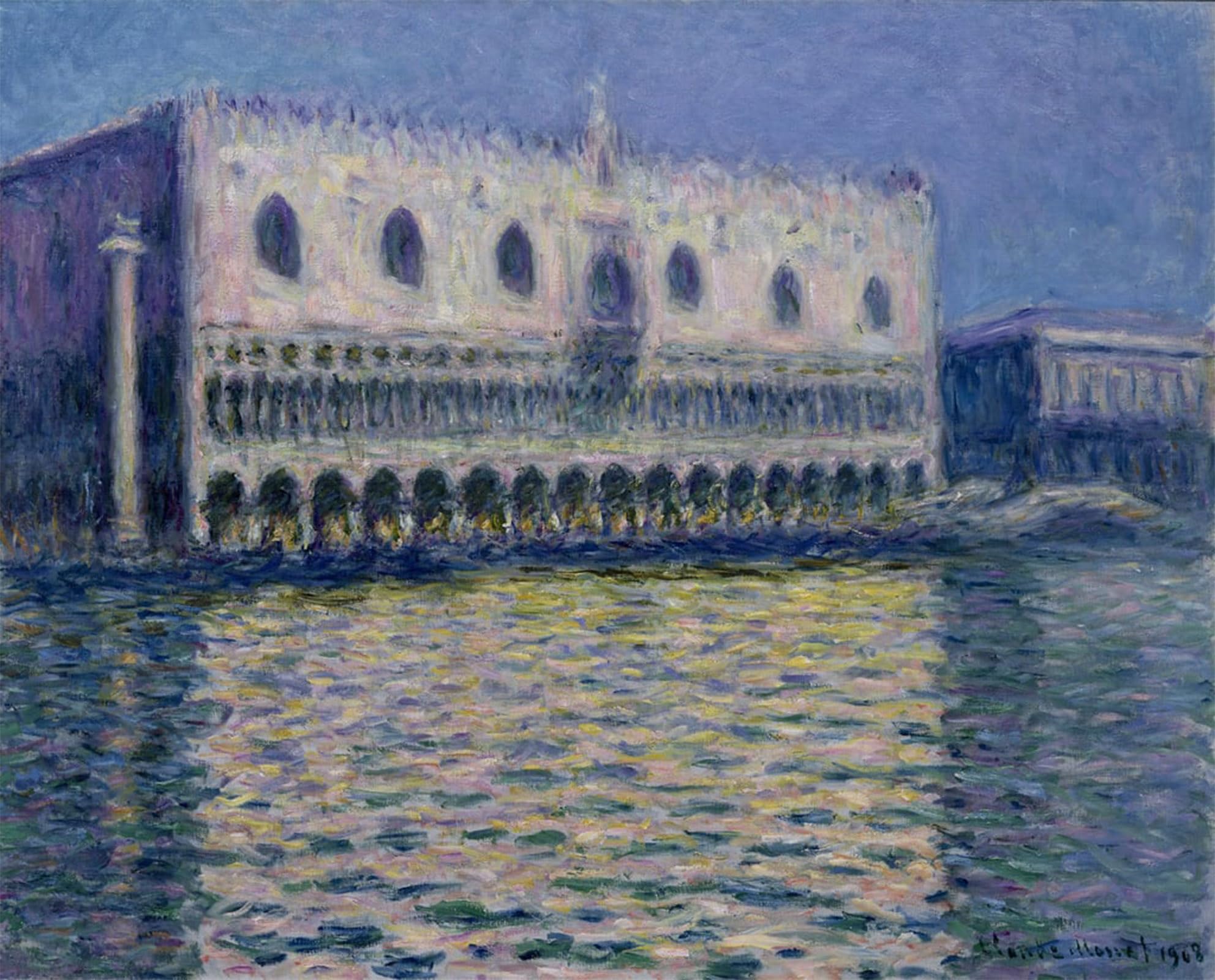 POSTERIIk Vintage Classic Picture Landscape Artwork the Doge's in Venice by Claude Monet Portrait Canvas Painting for Office Home Decor 60x90cm