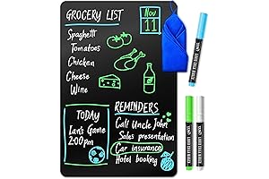 Yes4Quality Magnetic Chalkboard for Fridge, Easy-Erase Writing Surface with Magnetic Markers & Eraser