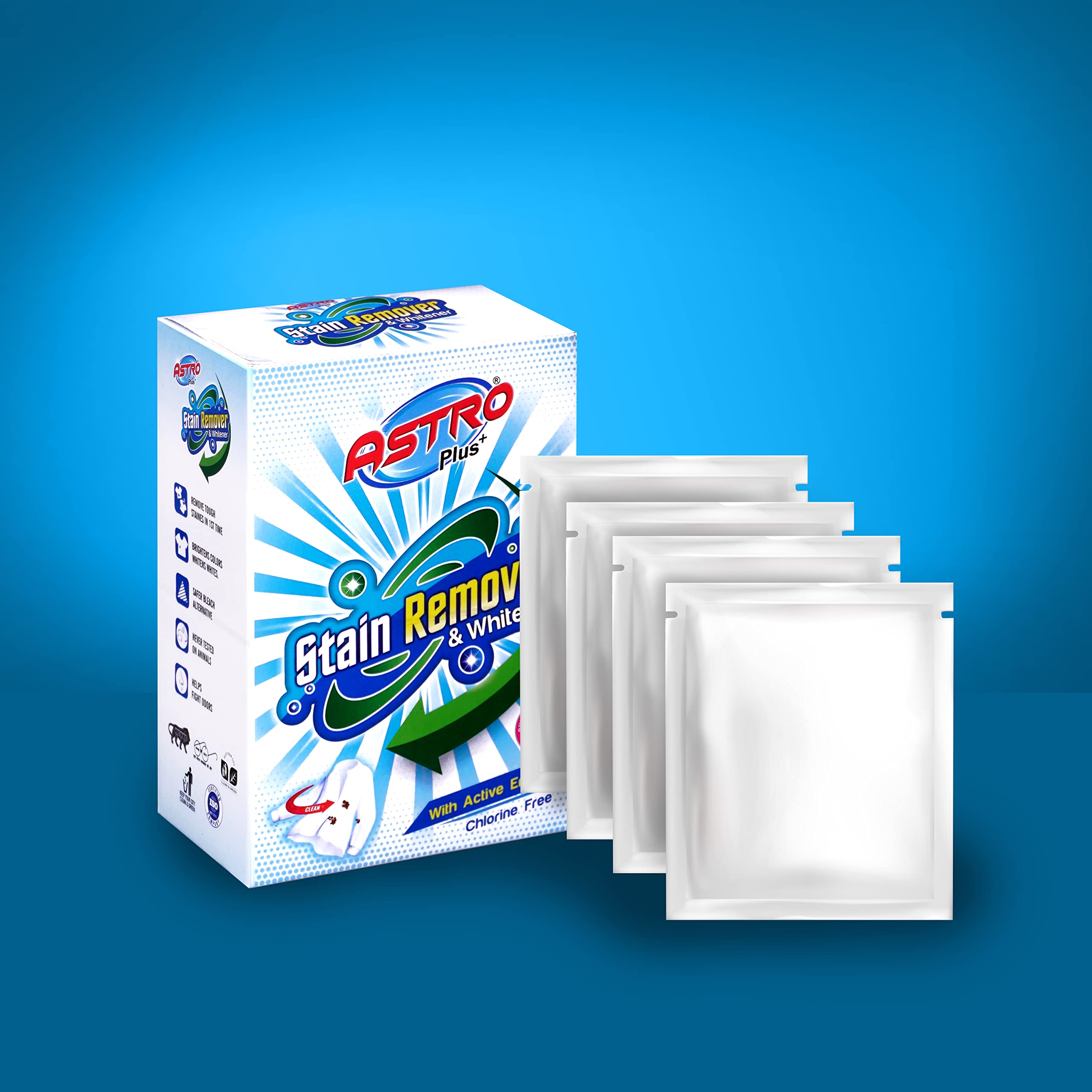 ASTRO PLUS+ Stain Remover With Active Enzymes, Versatile Stain Fighter and Whitener (200 GM)