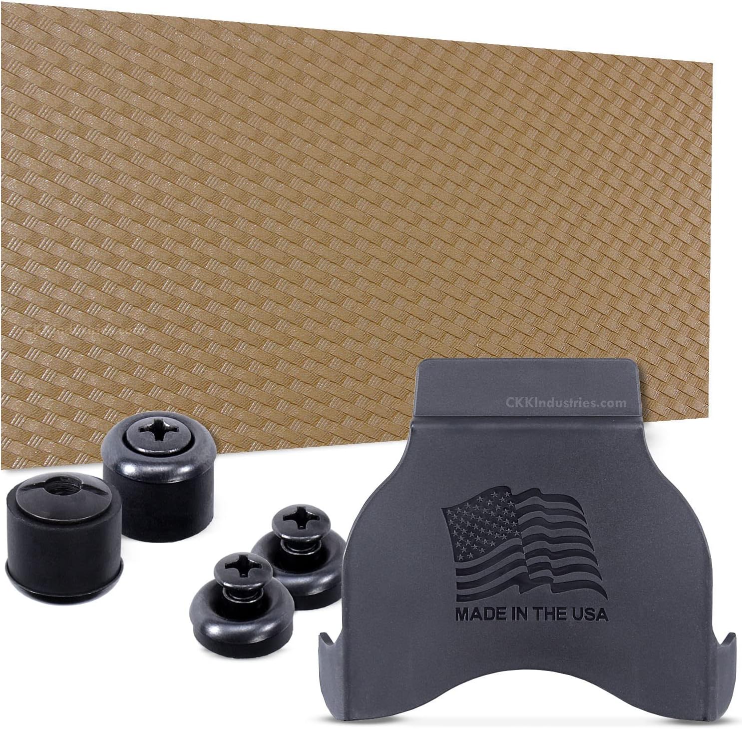Holstex - DIY Holster Making Kits - 1-Piece Retention Holster Design (Outside-The-Waistband/OWB) - KYDEX-BOLTARON - (Select Colors) - Multi-Mold Paddle Mount - (w/Finishing Washers)