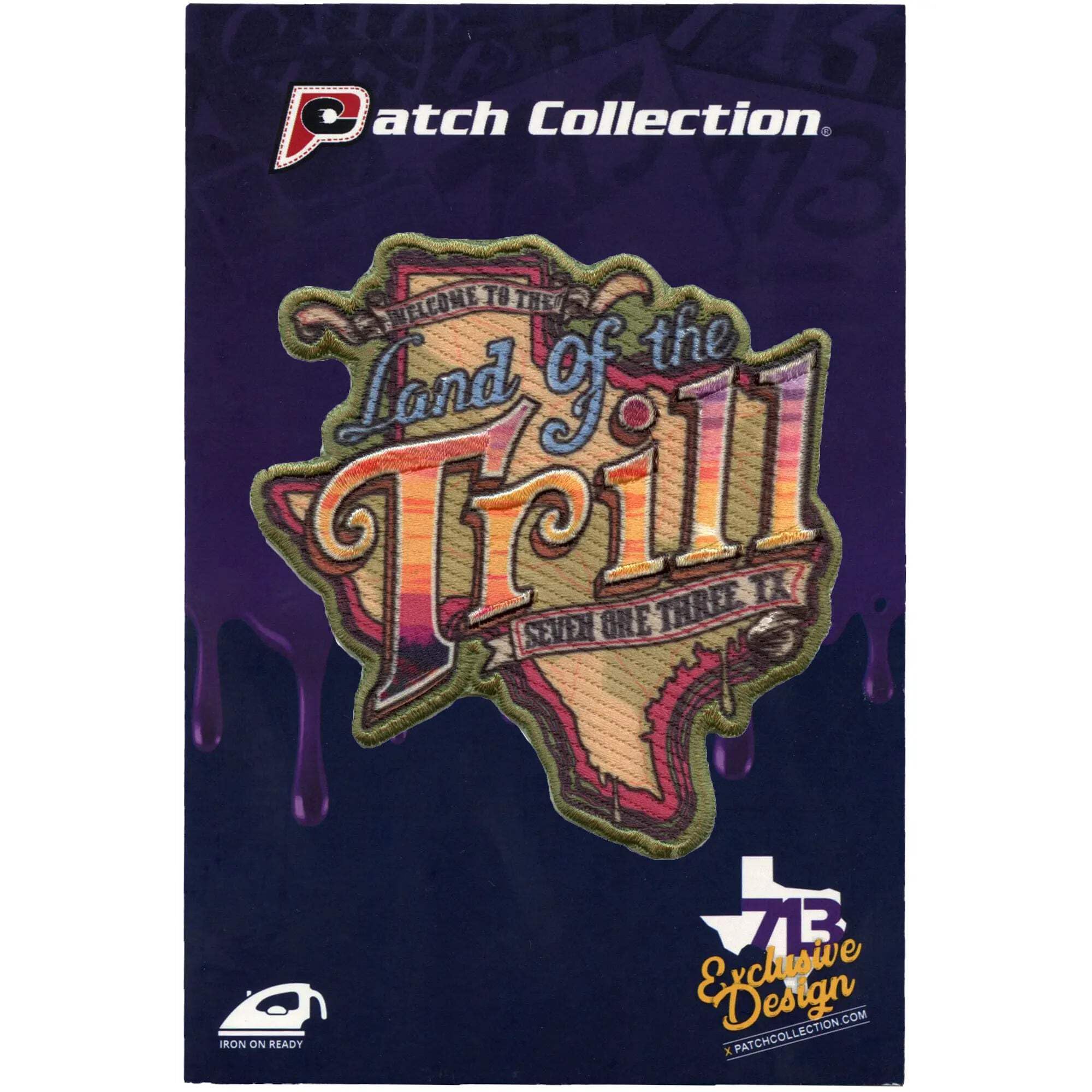 Land of The Trills Patch Houston Seven One Three Sublimated Embroidered Iron On