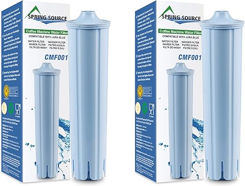 Paquete de 2 filtros de agua para máquina de café Spring Source CMF001 para Jura Clearyl Blue 71445, 67879, ENA3, ENA5, J6, J9, J95