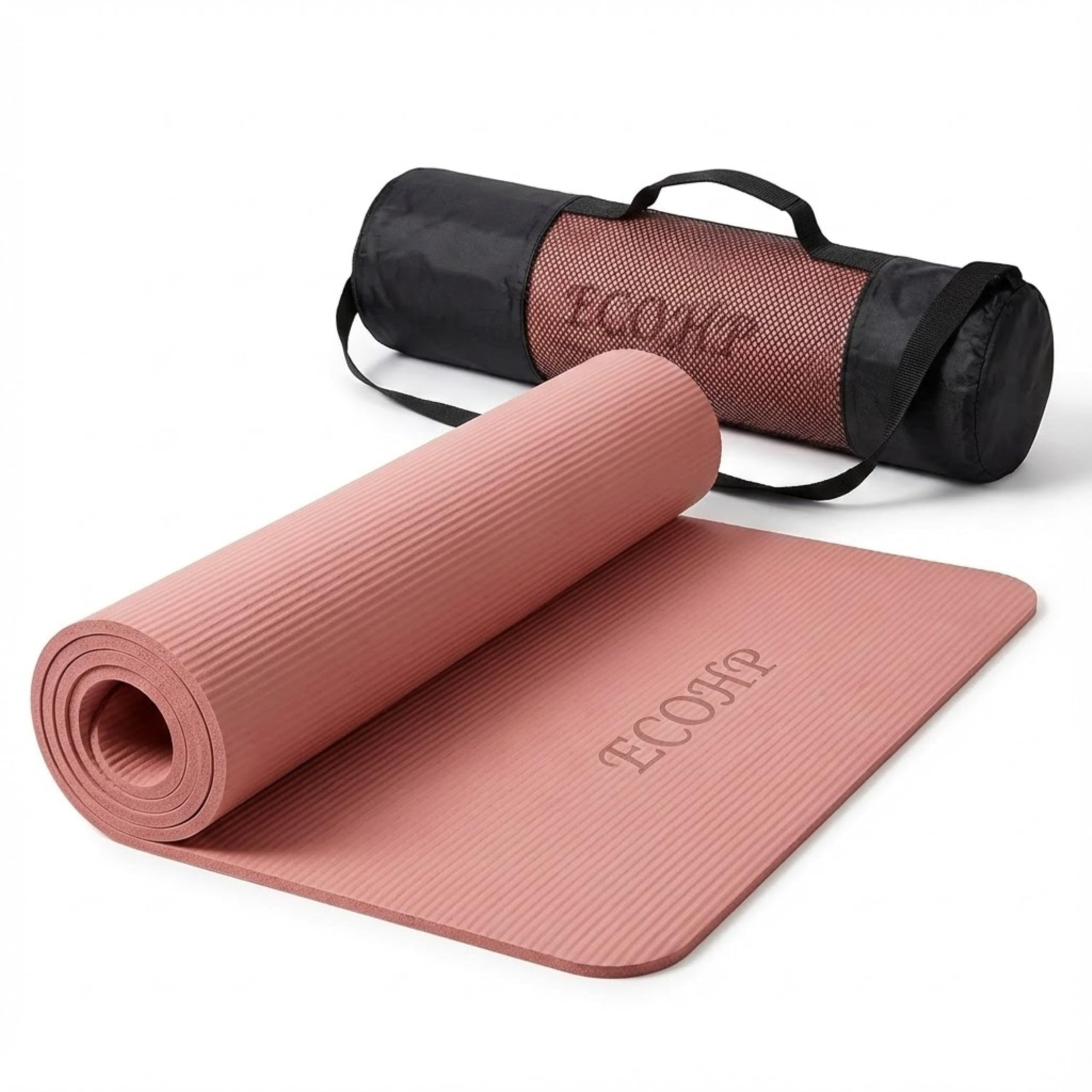 Premium Anti-Skid Yoga Mat with Carry Bag | 6mm Thick TPE Exercise Mat for Yoga, Pilates & Workout | Extra Cushioning, Sweat-Resistant, Non-Toxic & Durable Fitness Mat for Men & Women (Pink)