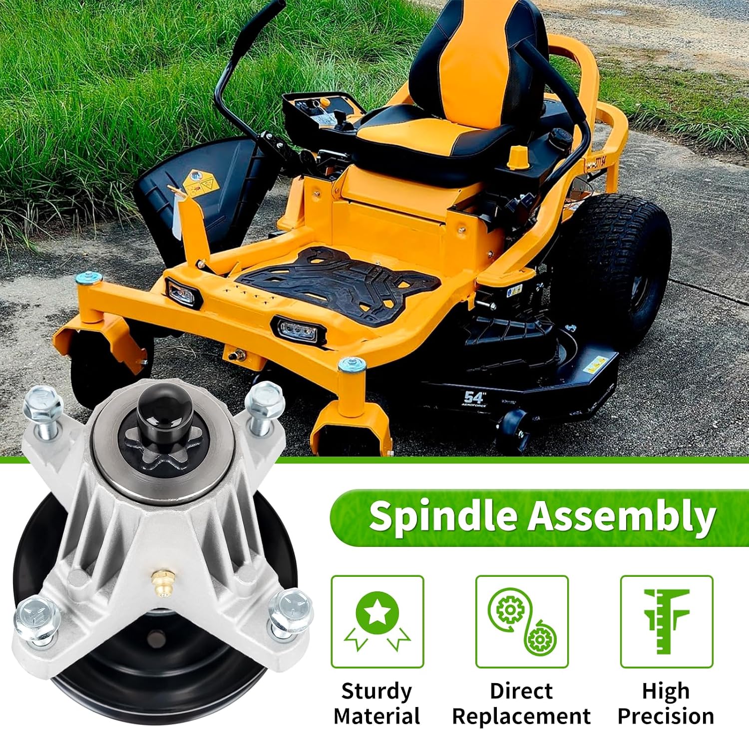 Belleone Lawn Mower Deck Kit for 50 Inch Cub Cad et MT D Troy-Bi lt XT1-LT50, XT2-LX50 Includes 3 Spindle 618-06981, 3 Blade 942-05052A, 1 Belt 754-04077
