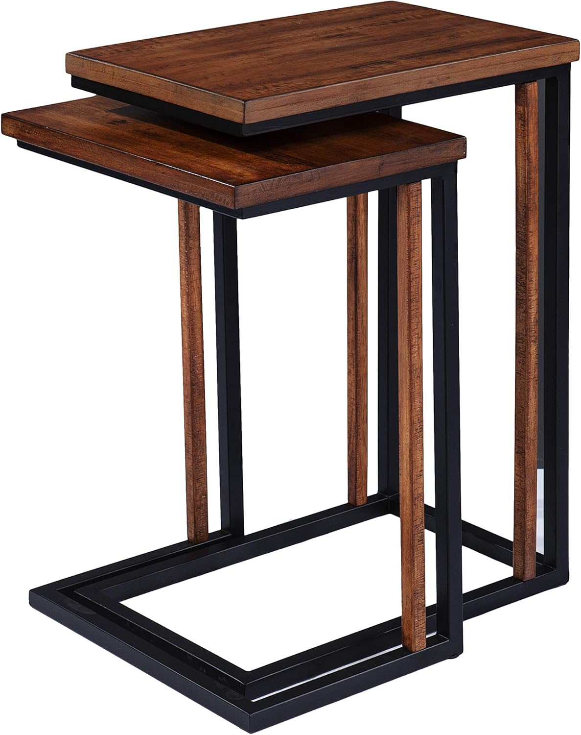 SEI Furniture Sabanti C Nesting Table Set, Brown/Black