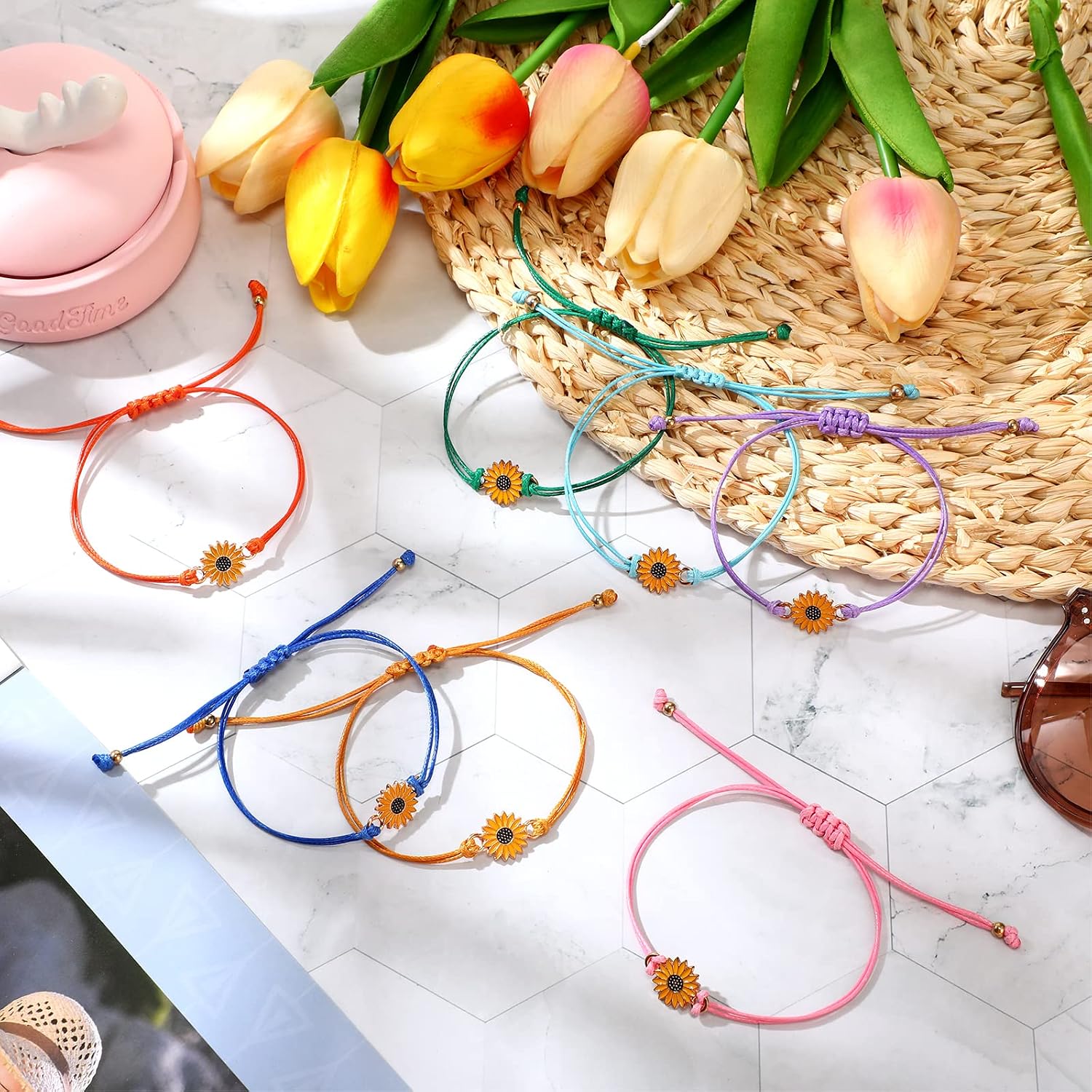 Sureio 20 Pcs Sunflower Bracelets for Women image 5