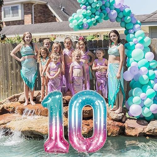 Vista 622 de Globos de 40 pulgadas, globo azul claro número 4, helio autoinflable de aluminio azul bebé para niños de 40 a 15 años, decoraciones de fiesta