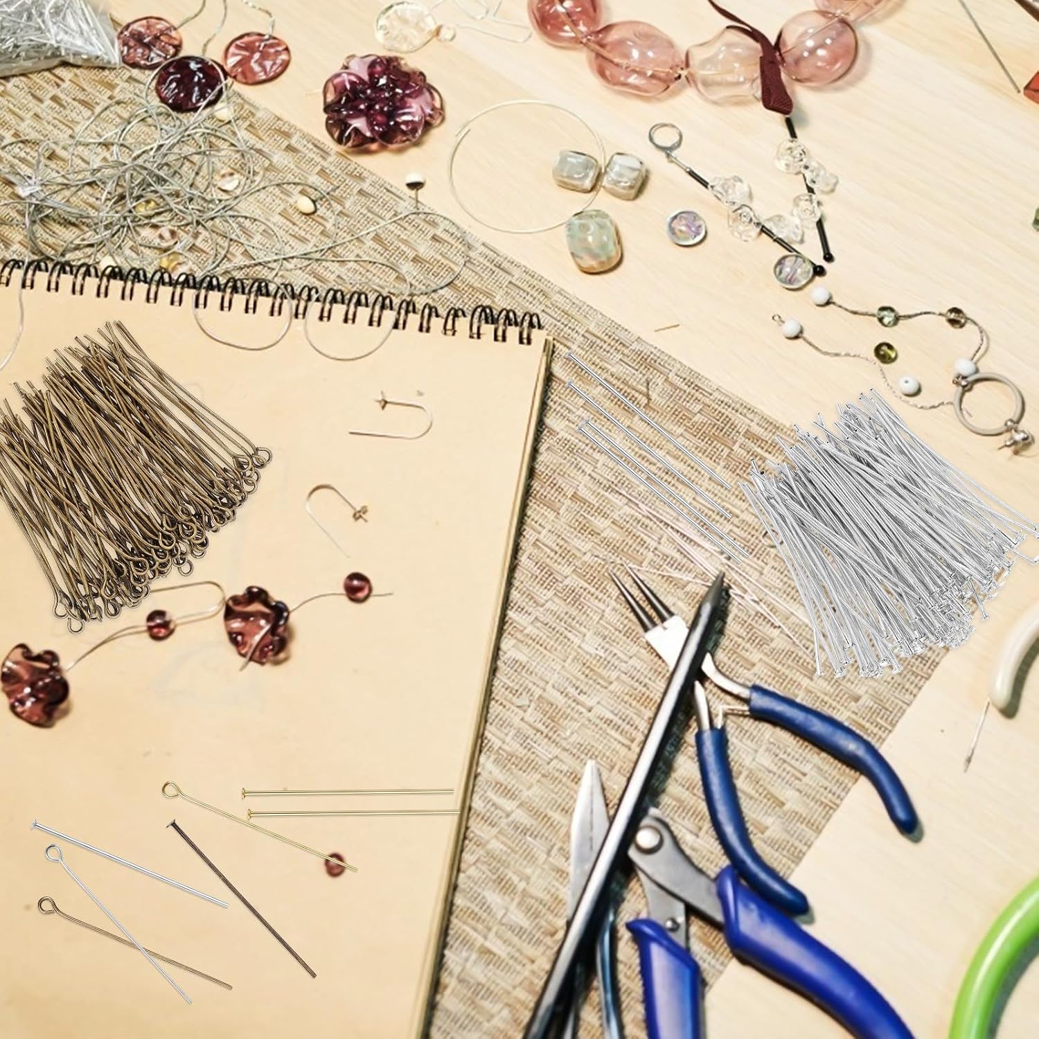 Beading Head Pins Set for Jewelry Making and Crafting Iron