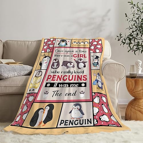 Miniatura 3 de Manta divertida de pingüino, suave y cálida y linda manta de franela de animal de pingüino kawaii, acogedora manta de forro polar esponjoso, manta