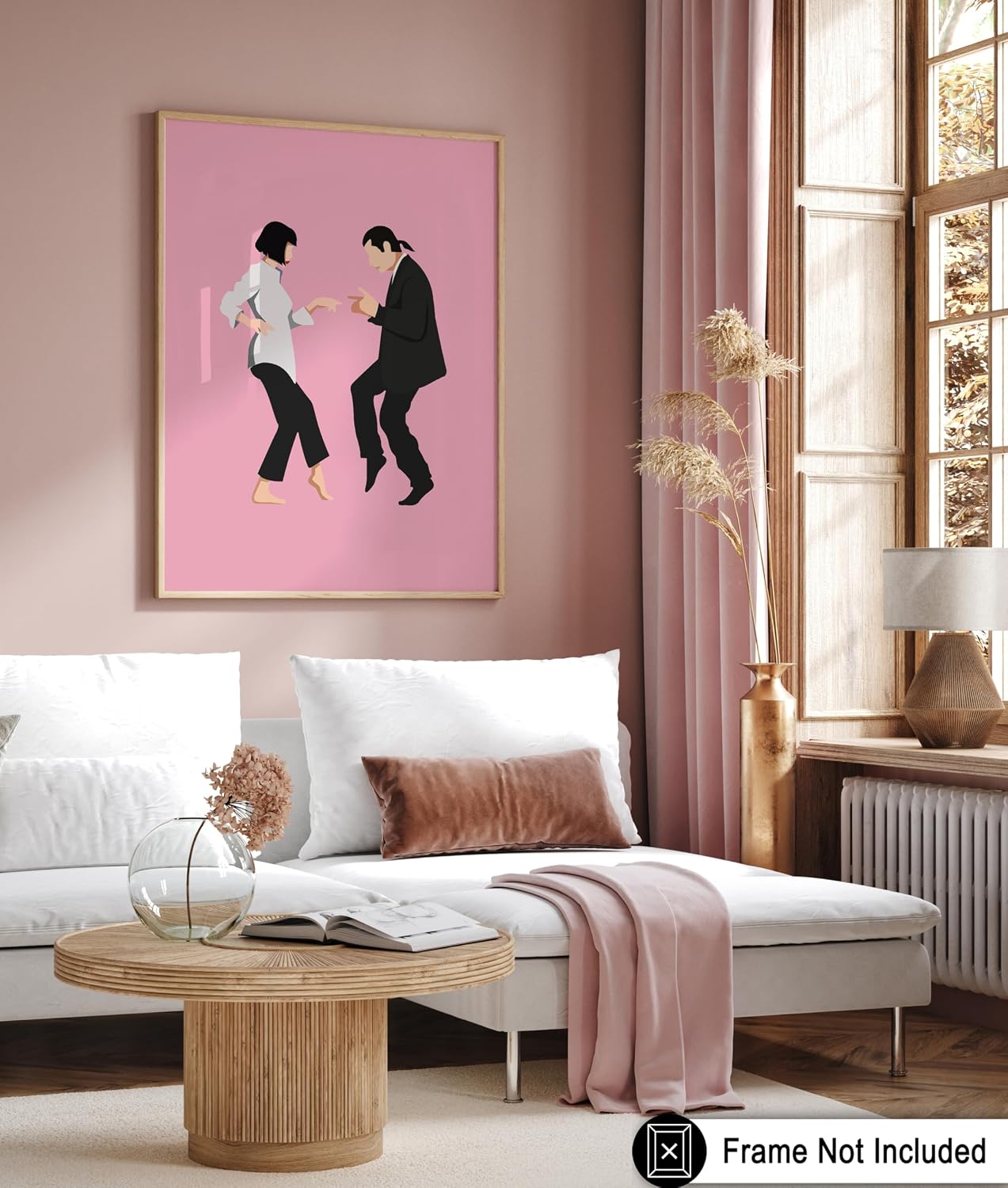 Poster Master Couple Dancing Print - Iconic Dance Poster - Pink Modern Pop Art - Movie Wall Design - Gift for Men, Women & Lovers - Decor for Office, Bedroom or Living Room - 8x10 UNFRAMED Wall Art