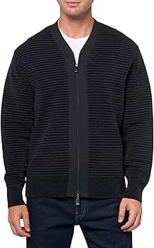 Armani Exchange Men's Full Zip Cardigan with Horizontal