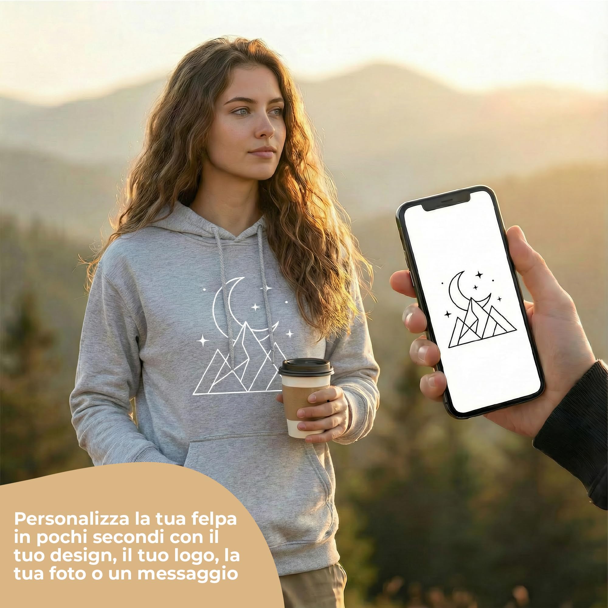 Cimpress Felpa Personalizzata con Cappuccio da Donna, Taglie XS–2XL, Stampa Fronte con Logo, Testo o Immagine, Ideale per Eventi, promozione, Regali di Natale