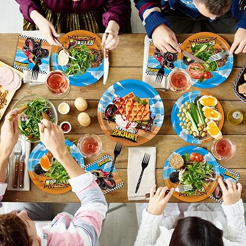 Miniatura 6 de 96 piezas de platos y servilletas Monster Truck decoraciones de cumpleaños Monster Truck suministros de fiesta Monster Truck recuerdos de fiesta de