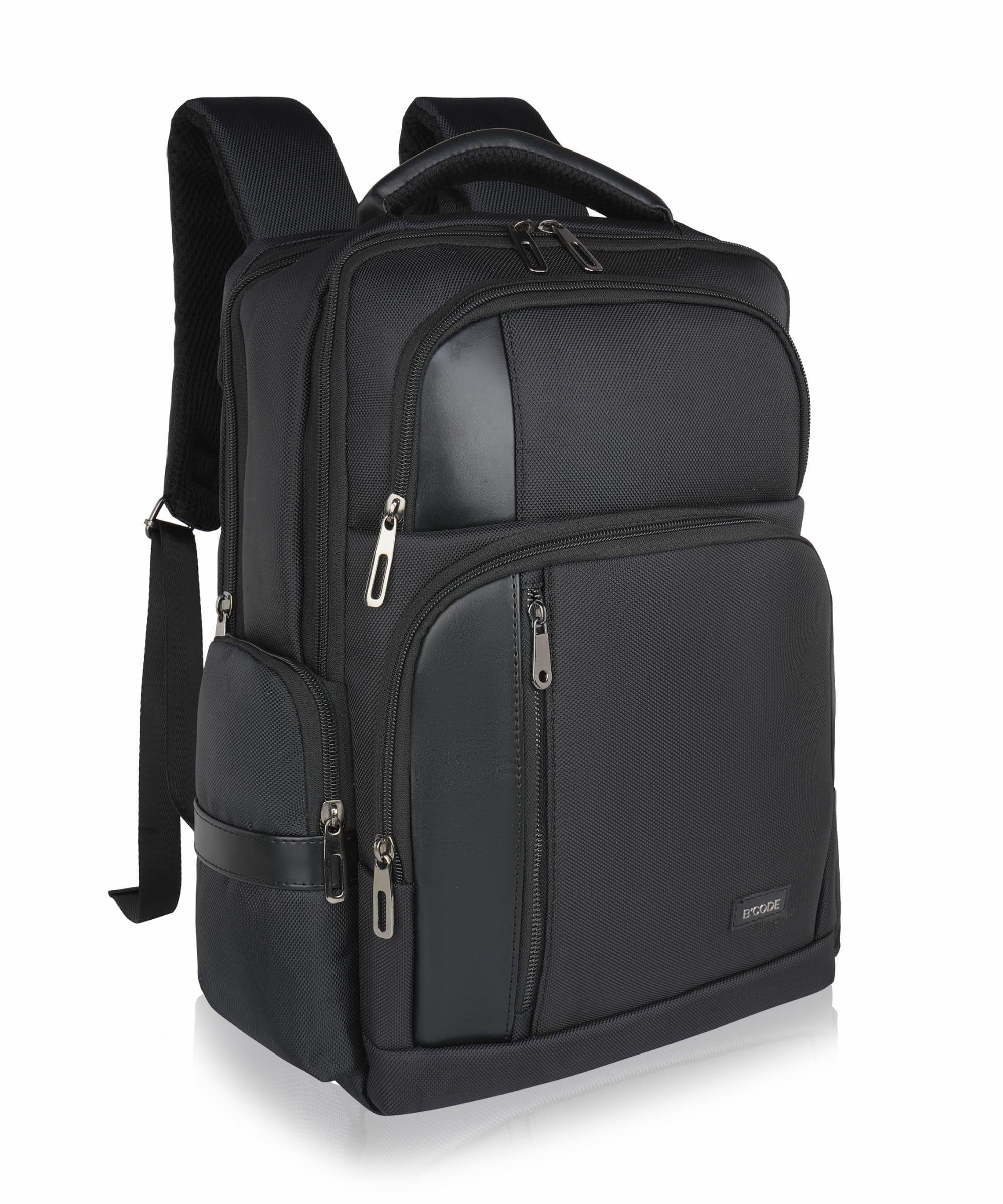 B’CODE TRANSIT Laptop Backpack | Fits up to 15.3 Inch Laptop, 40 Litres Capacity | Cordura & Vegan Leather, Water Resistant | Anti-Theft Pocket, Trolley Strap Office & Travel Backpack-image-24