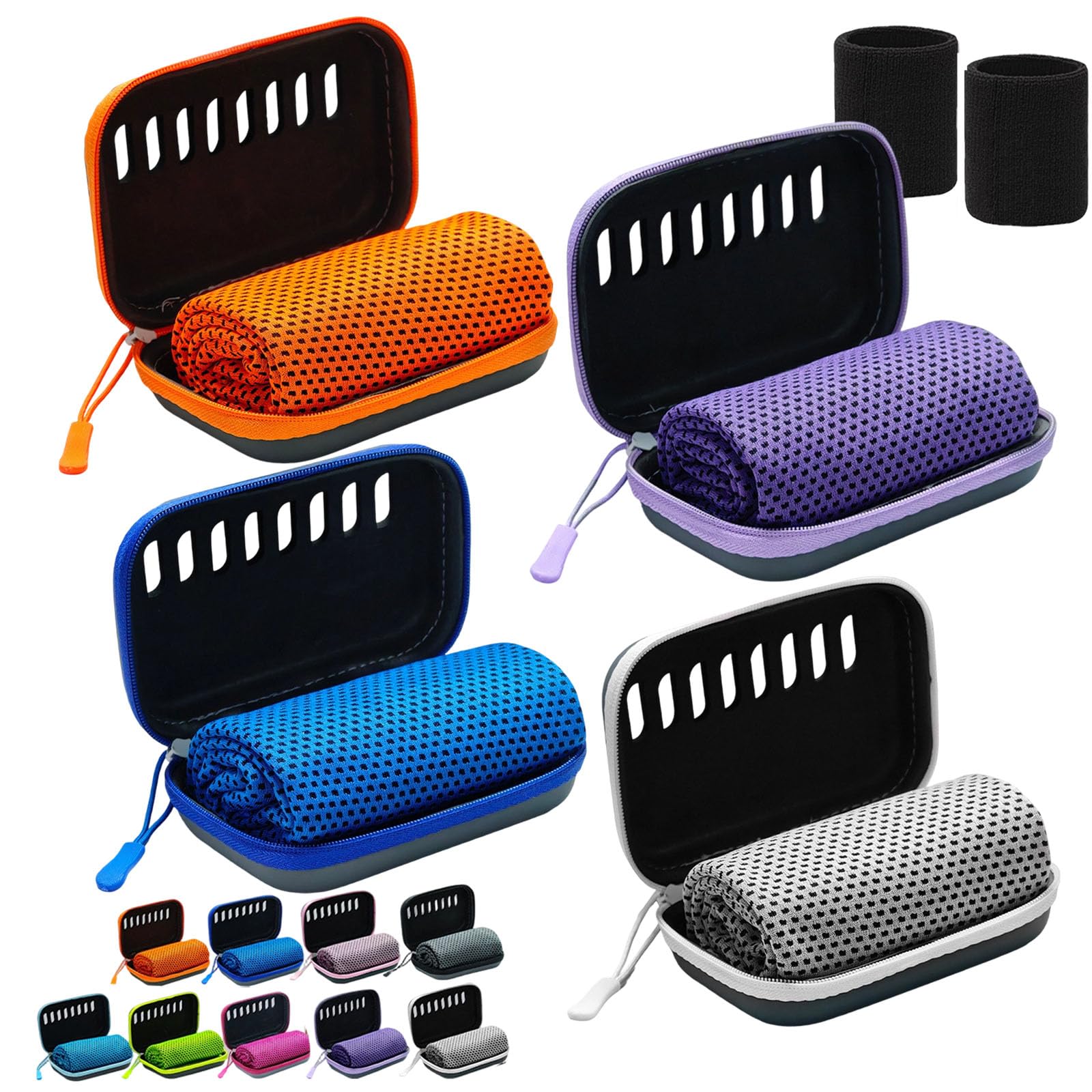 HOPASRISEE 2026 New Cooling Towel, Instant Cool Towel, Quick-Drying Ice Neck Wraps, Microfibre Breathable Cooling Cloth for Men Women Gym Workout Running Yoga Camping (4PC-C,30CM*100CM)