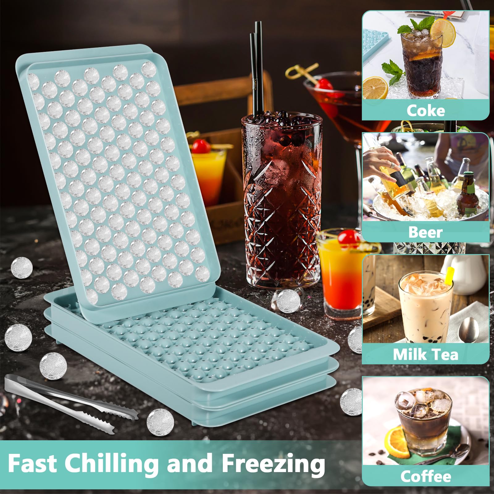 Cocktail Whisky Lot De 2 Moules à Glaçons Silicone Avec Couvercle