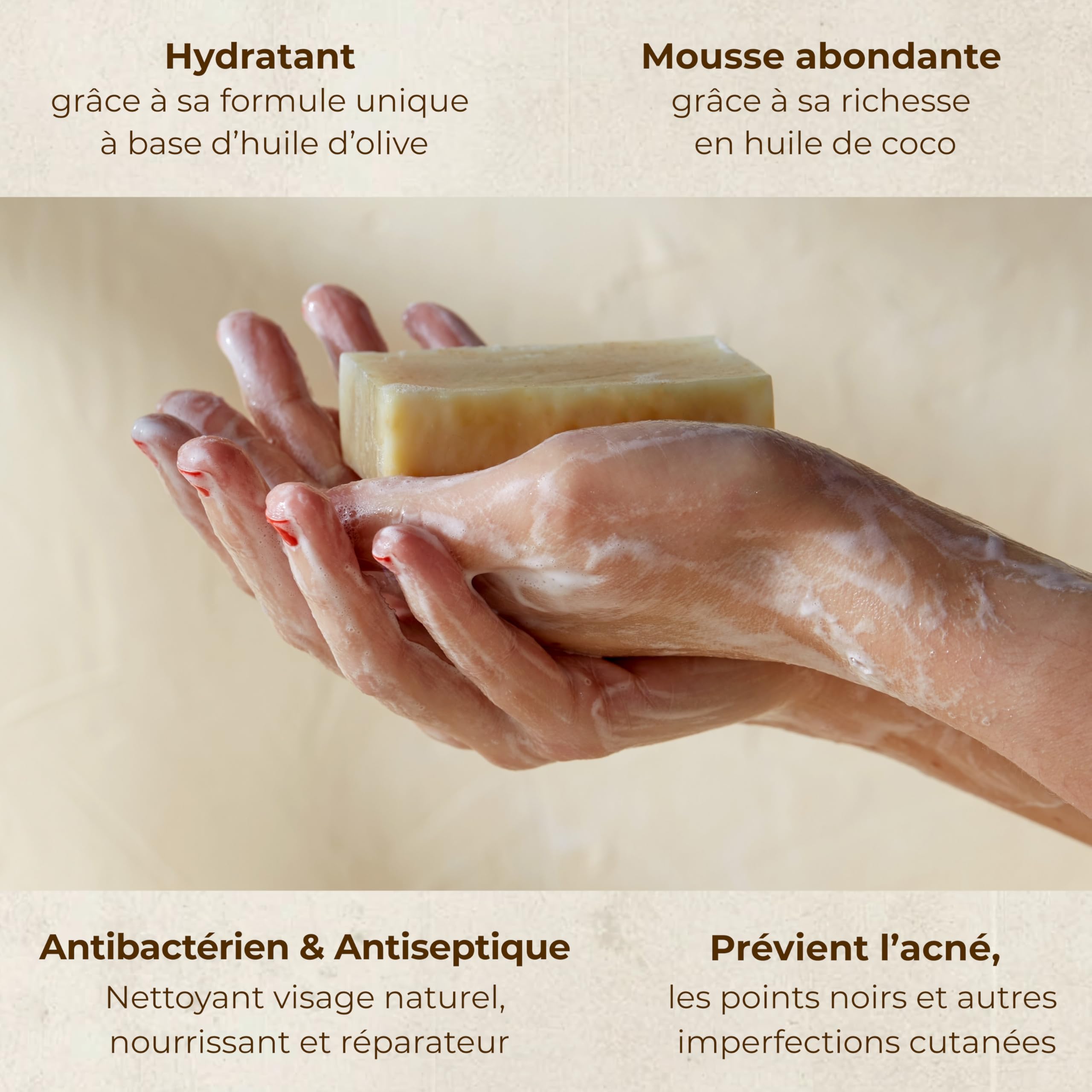Savon au Soufre acné visage – Savon Visage femme et homme à l’Huile d’Olive 3 x 75g – Nettoyant Anti Acne, Points Noirs et Dermatite pour Peau Grasse & Mixte pour un usage quotidien